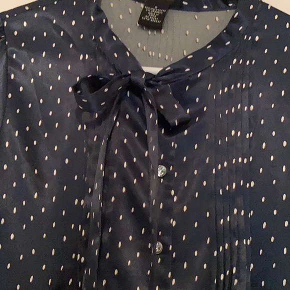 Polka dot bcbg blouse with crystal buttons - Picture 3 of 5